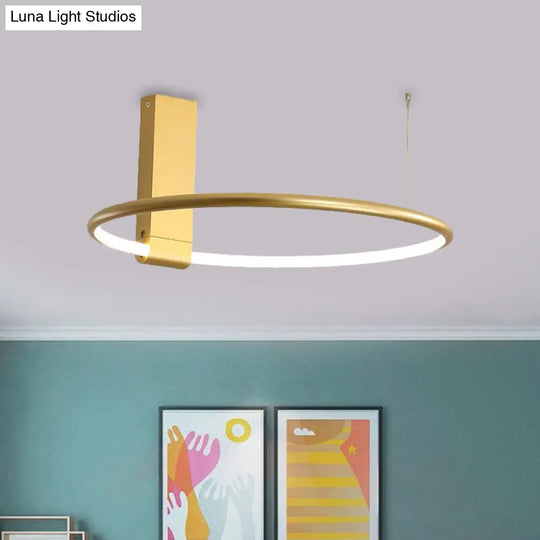 16/23.5 Wide Ring Led Flush Mount Ceiling Lamp In Modern Metallic Black/White/Gold Finishes With