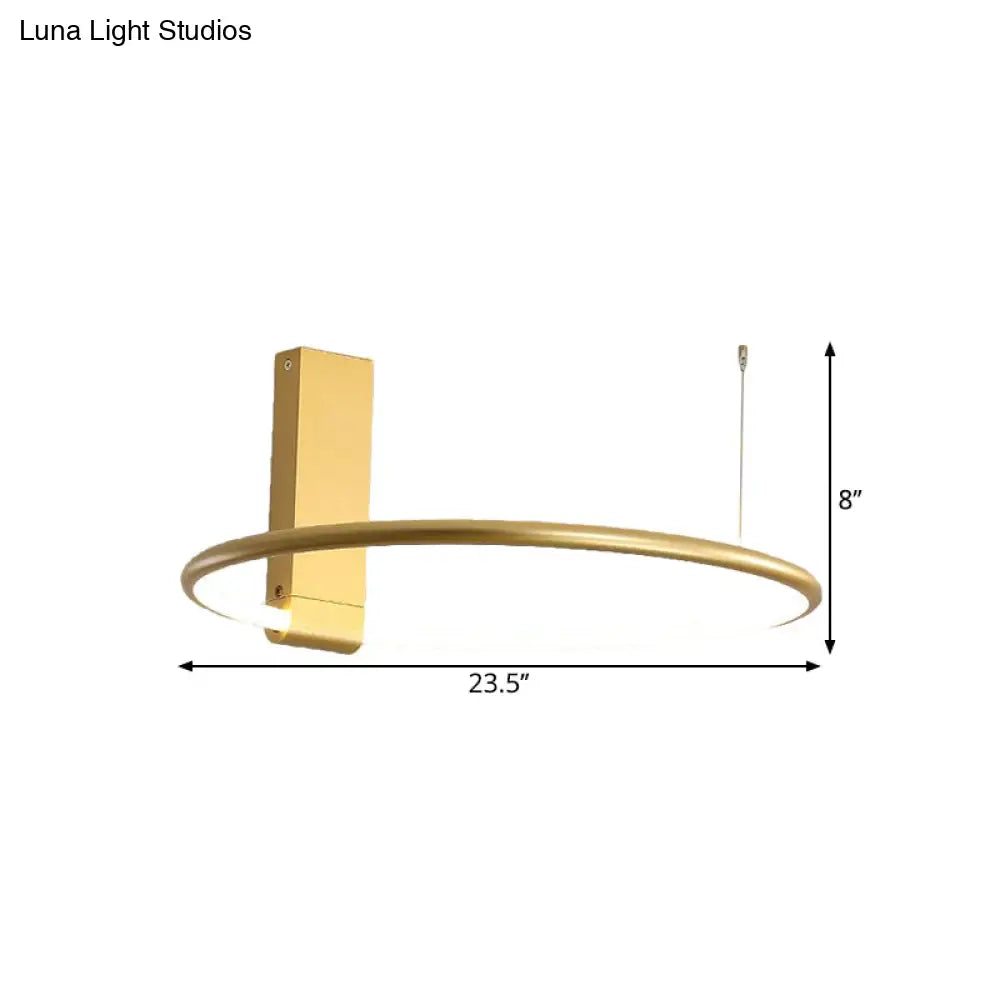 16’/23.5’ Wide Ring Led Flush Mount Ceiling Lamp In Modern Metallic Black/White/Gold Finishes