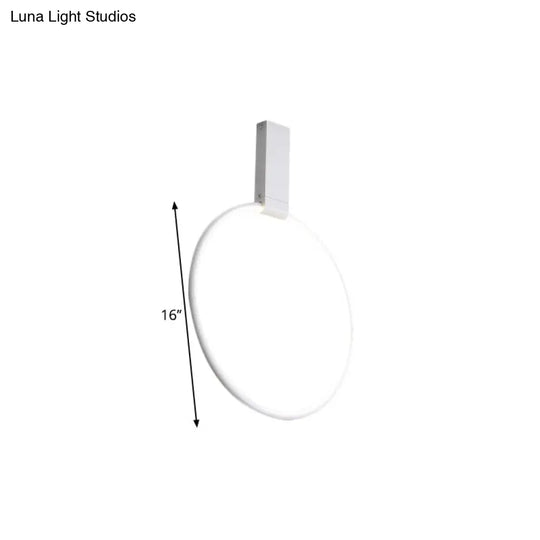 16/23.5 Wide Ring Led Flush Mount Ceiling Lamp In Modern Metallic Black/White/Gold Finishes With
