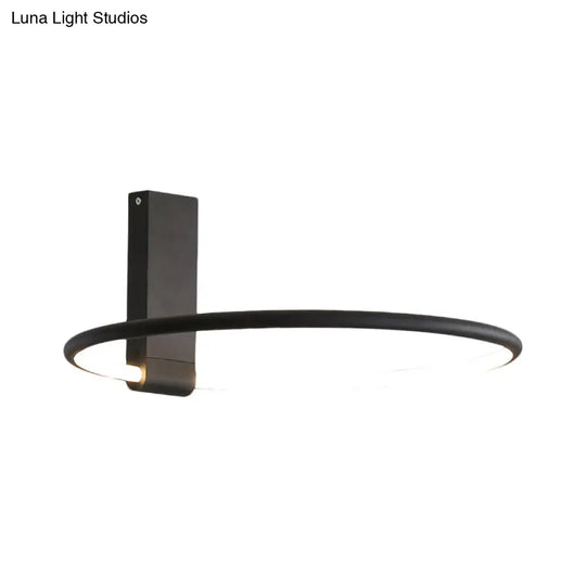 16/23.5 Wide Ring Led Flush Mount Ceiling Lamp In Modern Metallic Black/White/Gold Finishes With