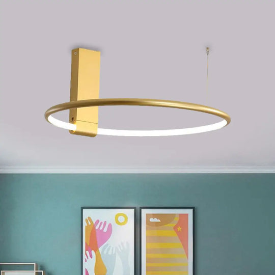16’/23.5’ Wide Ring Led Flush Mount Ceiling Lamp In Modern Metallic Black/White/Gold Finishes