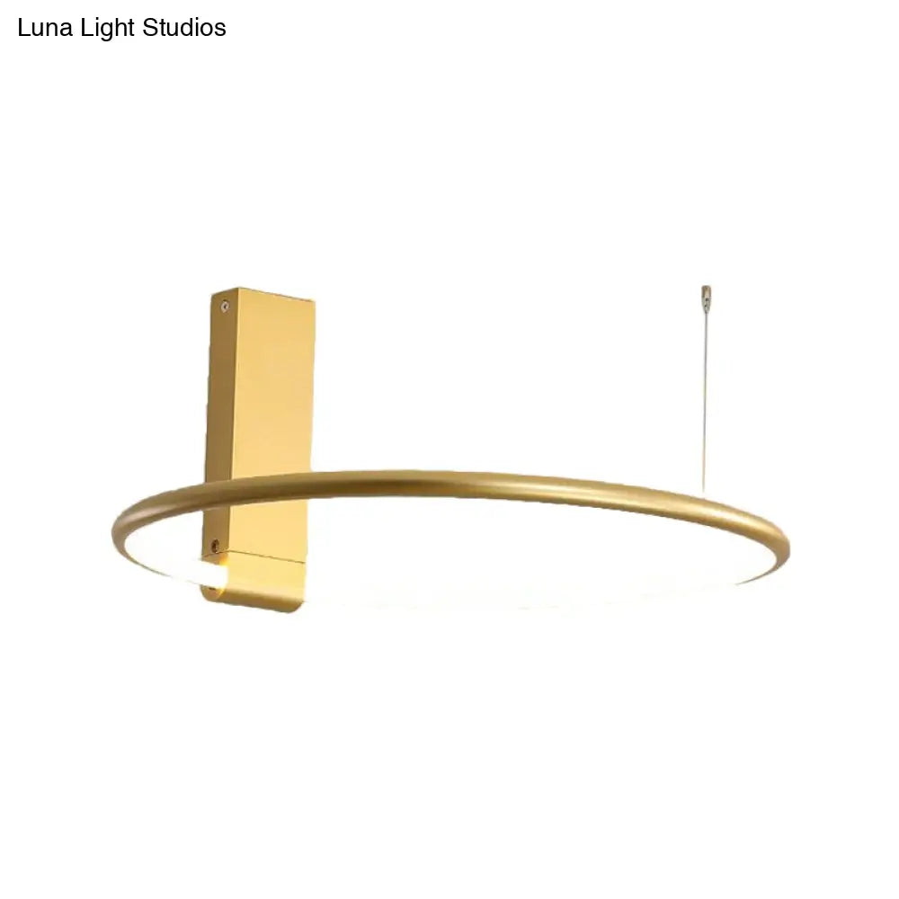 16/23.5 Wide Ring Led Flush Mount Ceiling Lamp In Modern Metallic Black/White/Gold Finishes With