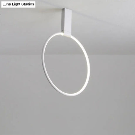 16’/23.5’ Wide Ring Led Flush Mount Ceiling Lamp In Modern Metallic Black/White/Gold Finishes