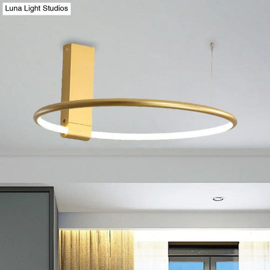 16’/23.5’ Wide Ring Led Flush Mount Ceiling Lamp In Modern Metallic Black/White/Gold Finishes