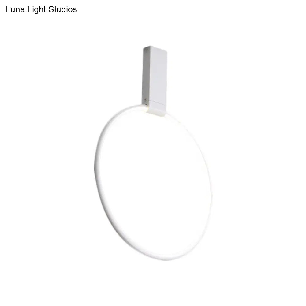 16/23.5 Wide Ring Led Flush Mount Ceiling Lamp In Modern Metallic Black/White/Gold Finishes With