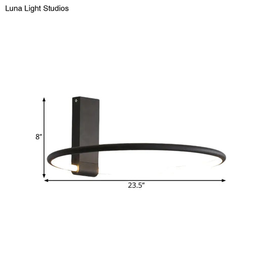 16’/23.5’ Wide Ring Led Flush Mount Ceiling Lamp In Modern Metallic Black/White/Gold Finishes