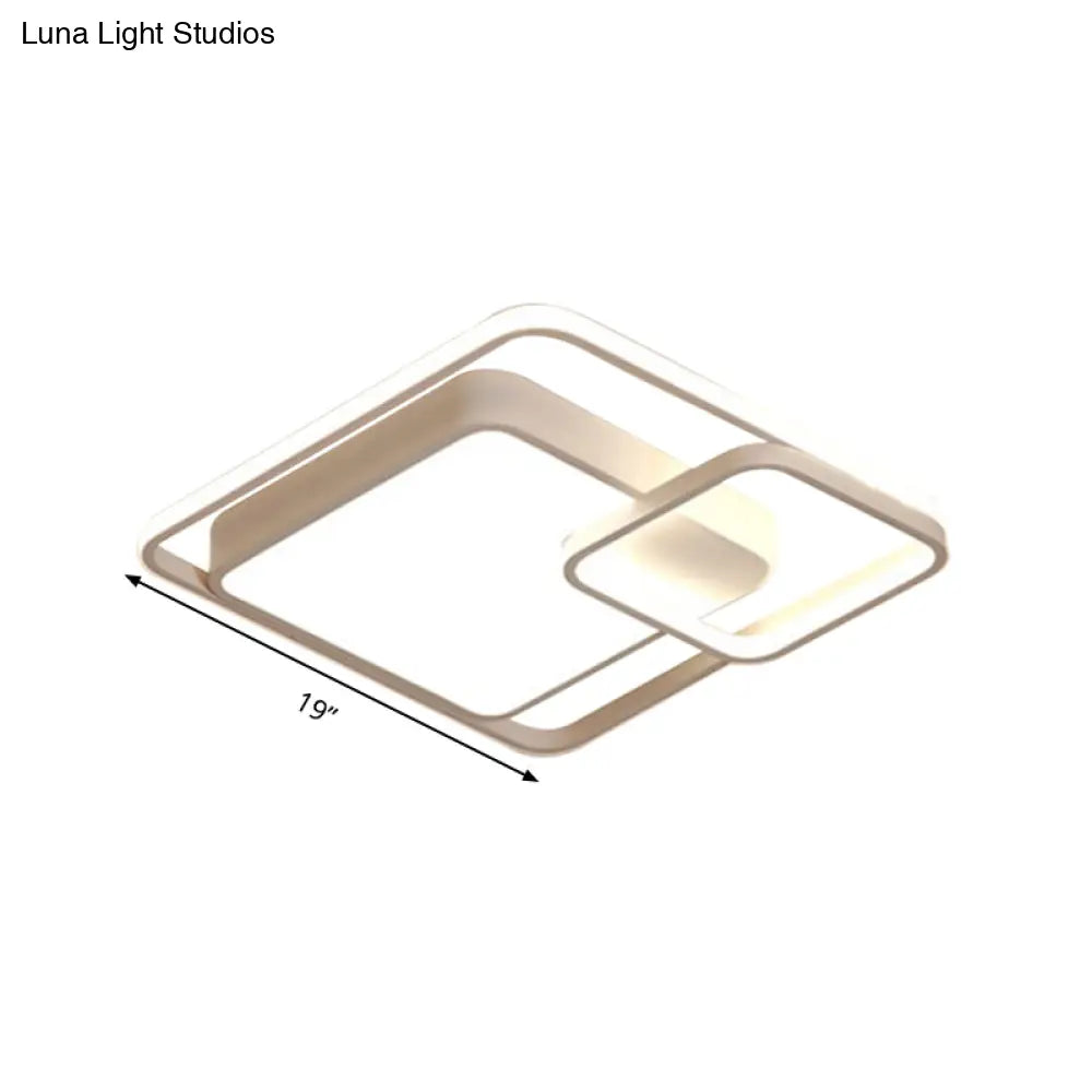 16-35.5’ W Modern White Rectangle Ceiling Light With High Penetrated Acrylic Led - Flushmount In