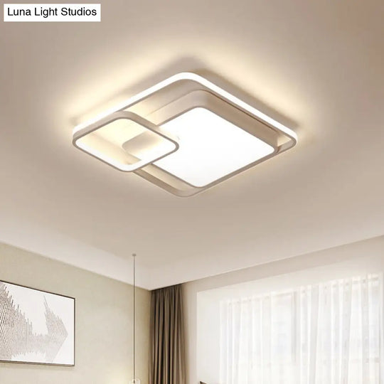 16-35.5’ W Modern White Rectangle Ceiling Light With High Penetrated Acrylic Led - Flushmount In