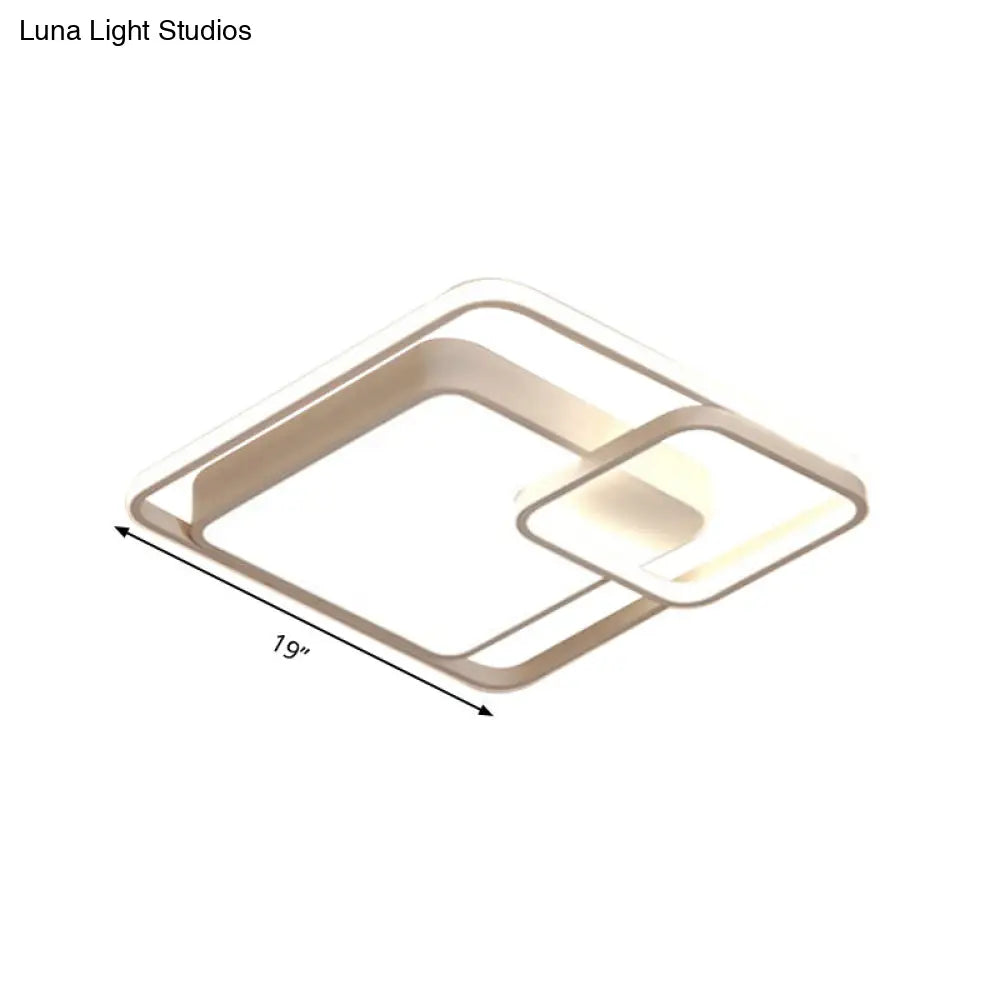 16-35.5 W Modern White Rectangle Ceiling Light With High Penetrated Acrylic Led - Flushmount In