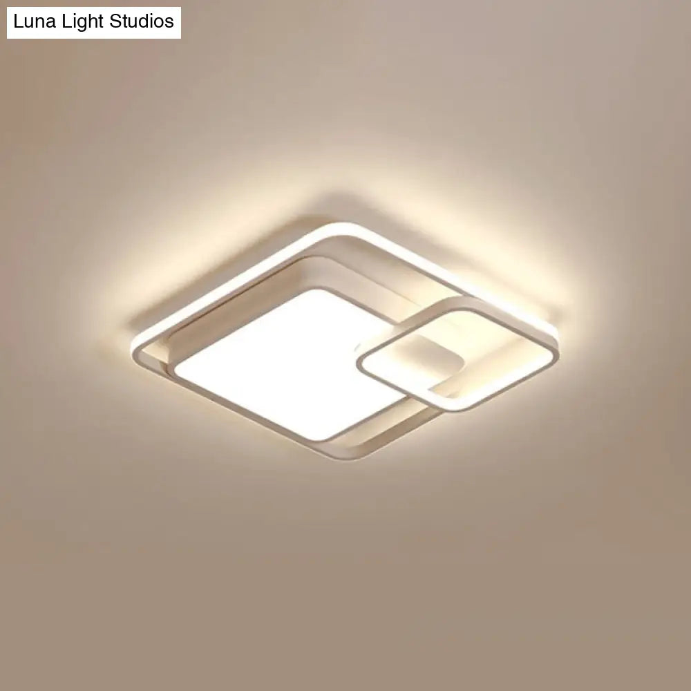 16-35.5 W Modern White Rectangle Ceiling Light With High Penetrated Acrylic Led - Flushmount In