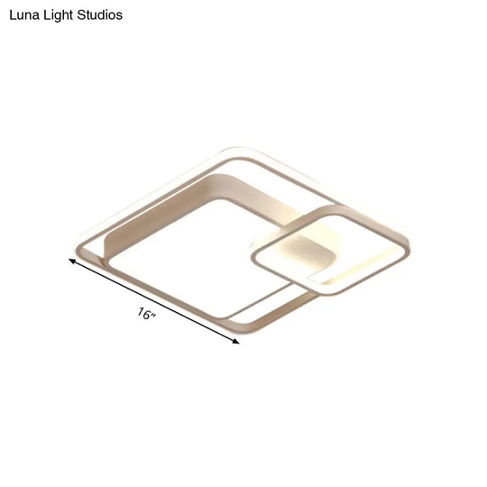 16-35.5 W Modern White Rectangle Ceiling Light With High Penetrated Acrylic Led - Flushmount In