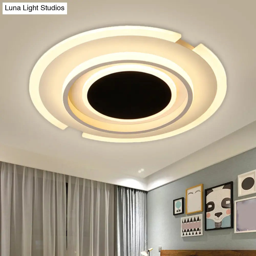 16.5/20.5 Black Flush Mount Nordic Led Lamp For Bedroom / 16.5