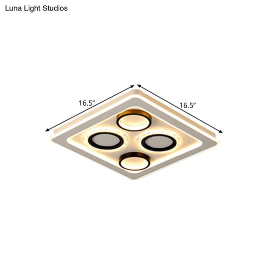 16.5’/20.5’ Nordic Squared Flush Lamp Led Ceiling Light Black & White 3 Color Options