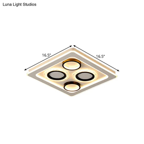 16.5’/20.5’ Nordic Squared Flush Lamp Led Ceiling Light Black & White 3 Color Options