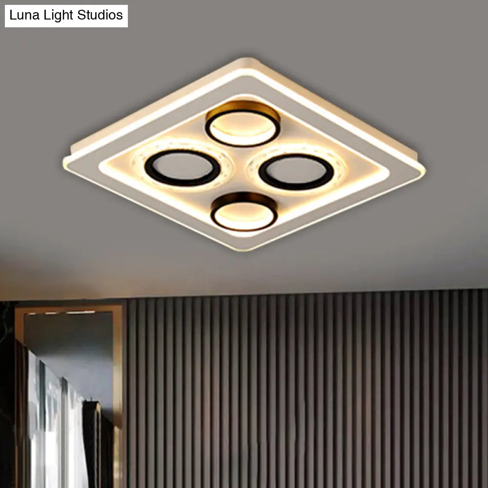 16.5’/20.5’ Nordic Squared Flush Lamp Led Ceiling Light Black & White 3 Color Options