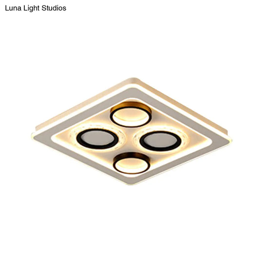 16.5/20.5 Nordic Squared Flush Lamp Led Ceiling Light Black & White 3 Color Options
