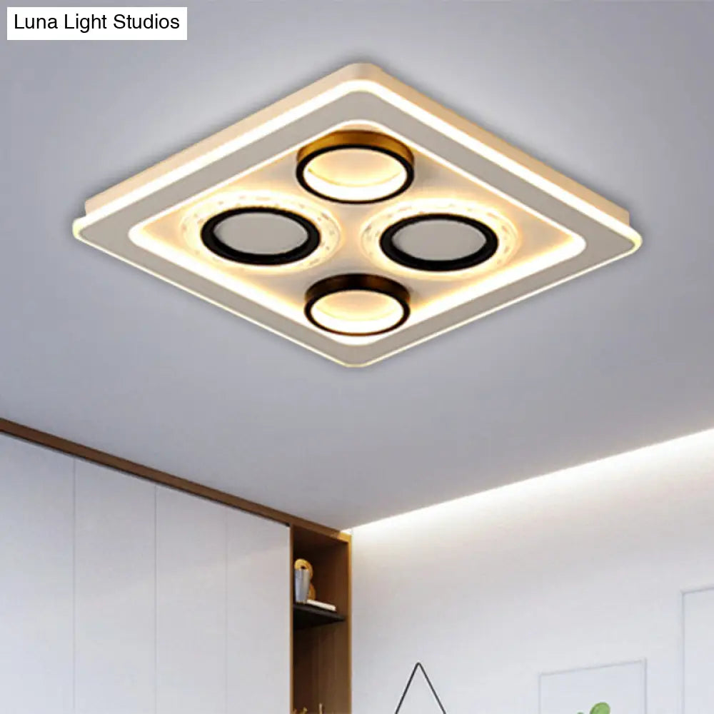 16.5/20.5 Nordic Squared Flush Lamp Led Ceiling Light Black & White 3 Color Options Black-White /