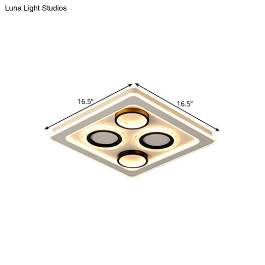 16.5/20.5 Nordic Squared Flush Lamp Led Ceiling Light Black & White 3 Color Options