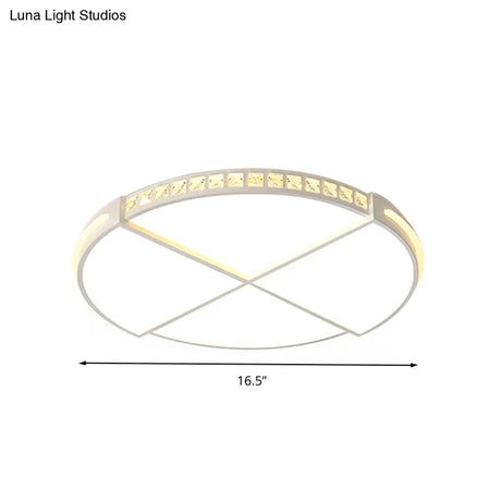 16.5’/20.5’ Simple Round Led Flush Mount Lamp - White Ceiling Light Fixture For Bedroom Warm/White