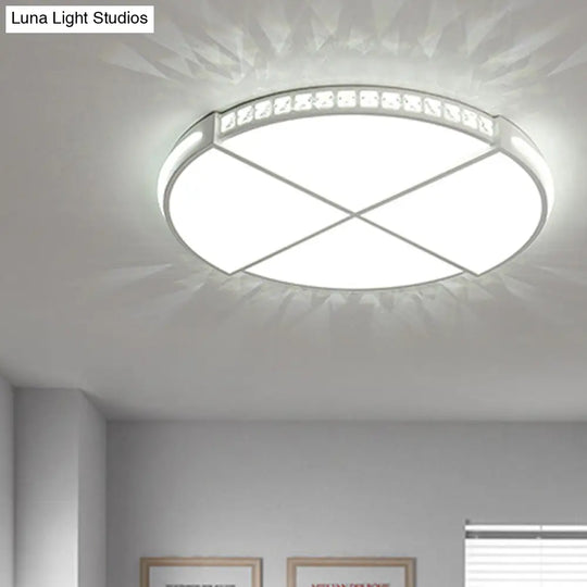 16.5’/20.5’ Simple Round Led Flush Mount Lamp - White Ceiling Light Fixture For Bedroom