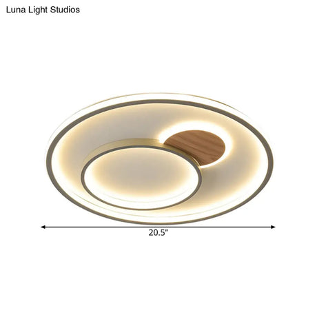 16.5’/20.5’ W Acrylic Round Modernist Led Ceiling Lamp - Grey (Warm/White Light)