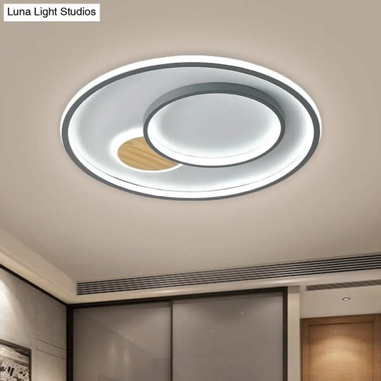 16.5/20.5 W Acrylic Round Modernist Led Ceiling Lamp - Grey (Warm/White Light)