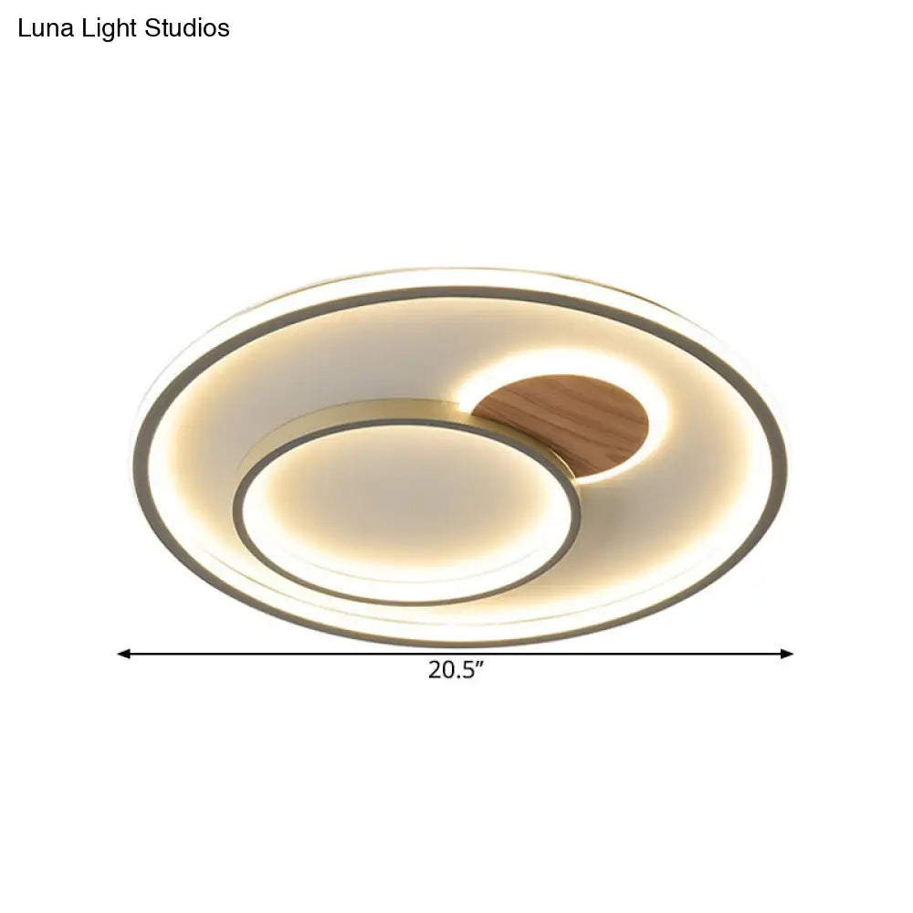 16.5/20.5 W Acrylic Round Modernist Led Ceiling Lamp - Grey (Warm/White Light)