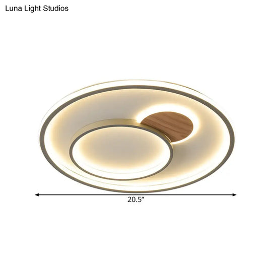 16.5/20.5 W Acrylic Round Modernist Led Ceiling Lamp - Grey (Warm/White Light)