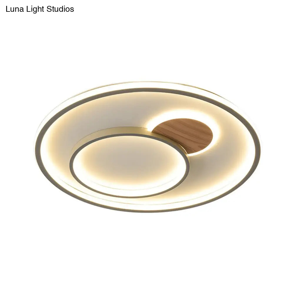 16.5’/20.5’ W Acrylic Round Modernist Led Ceiling Lamp - Grey (Warm/White Light)