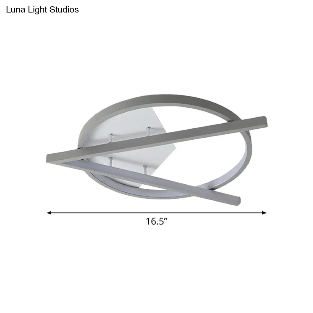 16.5’/20.5’ W Hotel Led Flush Light Simplicity Grey Ceiling Mount Lamp