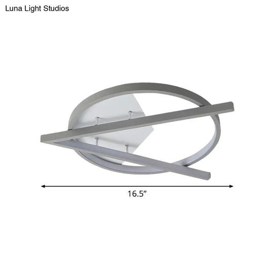 16.5’/20.5’ W Hotel Led Flush Light Simplicity Grey Ceiling Mount Lamp