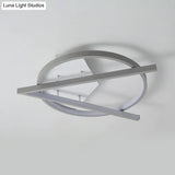 16.5’/20.5’ W Hotel Led Flush Light Simplicity Grey Ceiling Mount Lamp
