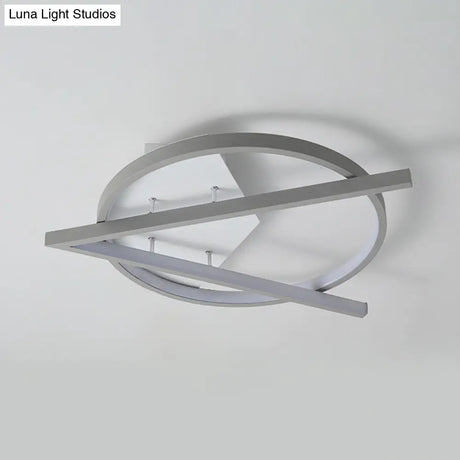 16.5’/20.5’ W Hotel Led Flush Light Simplicity Grey Ceiling Mount Lamp