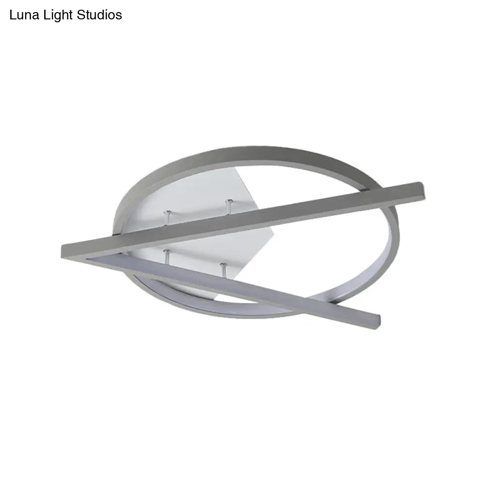 16.5/20.5 W Hotel Led Flush Light Simplicity Grey Ceiling Mount Lamp