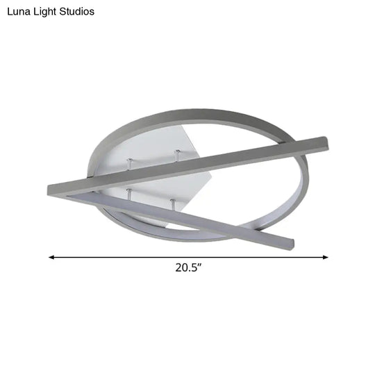 16.5/20.5 W Hotel Led Flush Light Simplicity Grey Ceiling Mount Lamp