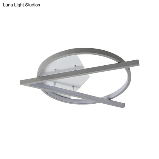 16.5’/20.5’ W Hotel Led Flush Light Simplicity Grey Ceiling Mount Lamp