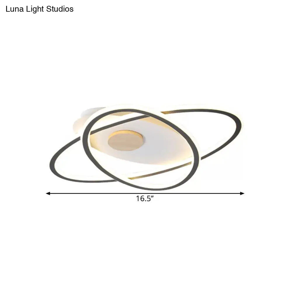 16.5’/20.5’ W Oval Acrylic Ceiling Lamp - Simplicity Led Grey Semi Flush Mount Lighting With