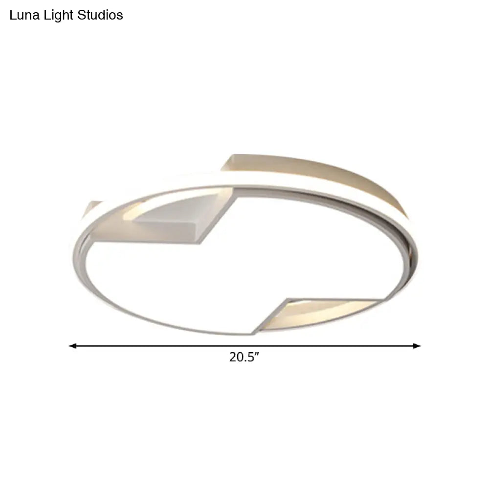 16.5’/20.5’ W White Round Flush Mount Led Ceiling Light - Stylish And Modern Fixture For Bedroom