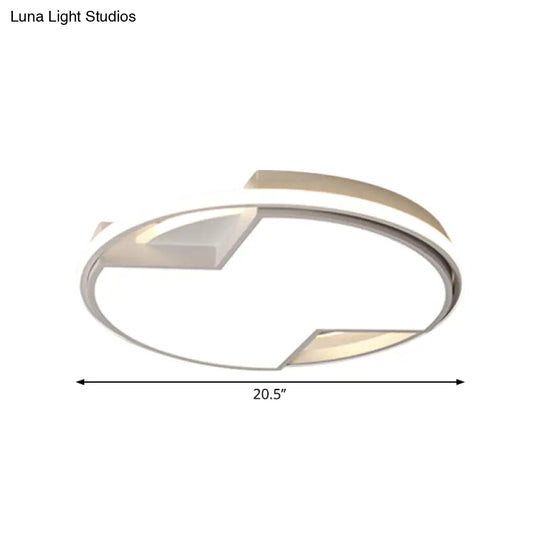 16.5’/20.5’ W White Round Flush Mount Led Ceiling Light - Stylish And Modern Fixture For Bedroom