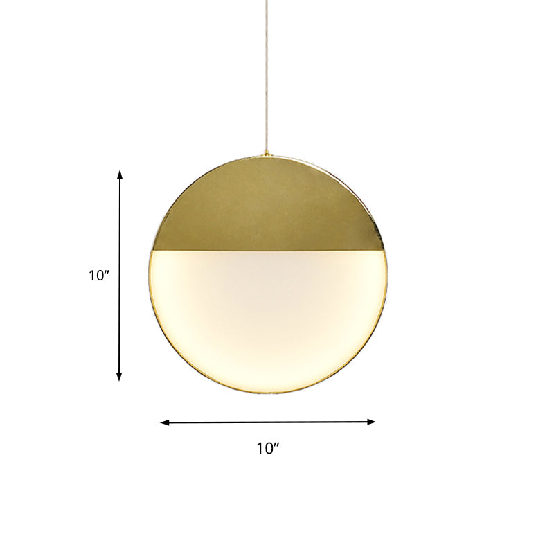 Post Modern Gold Milk Glass Pendant Ceiling Lamp For Living Room With Led Lights And Multiple Arc