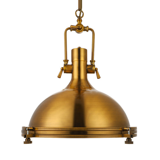 Industrial Metal Pendant Lighting With Antique Brass/Copper Finish And Frosted Diffuser