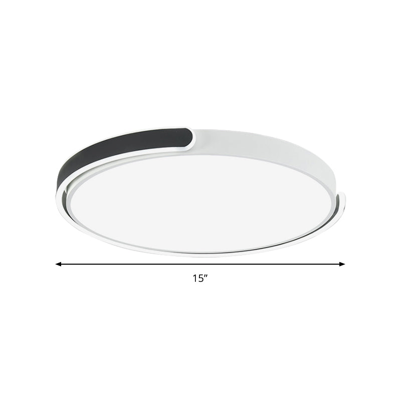 Modern Led Flush Ceiling Light With Acrylic Shade In Black/White/Champagne 15’/19’/23’