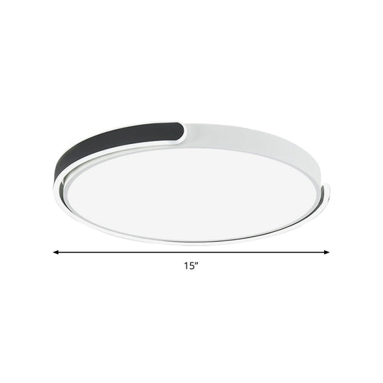 Modern Led Flush Ceiling Light With Acrylic Shade In Black/White/Champagne 15’/19’/23’