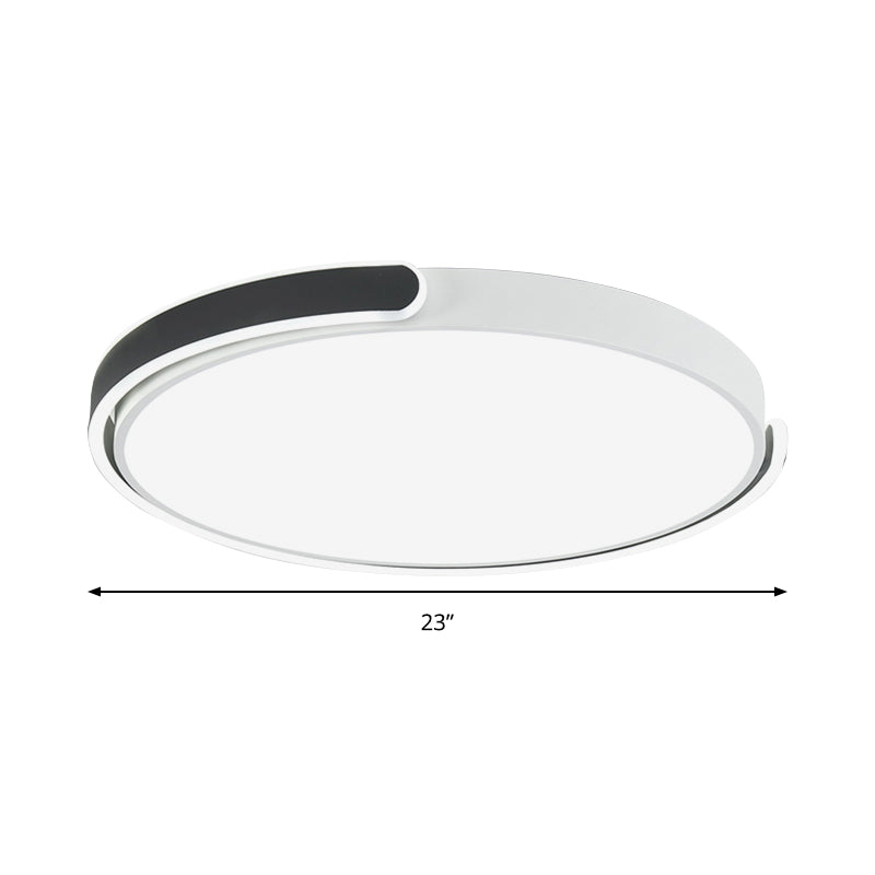 Modern Led Flush Ceiling Light With Acrylic Shade In Black/White/Champagne 15’/19’/23’