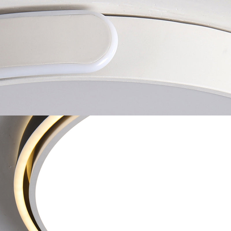 Modern Led Flush Ceiling Light With Acrylic Shade In Black/White/Champagne 15’/19’/23’