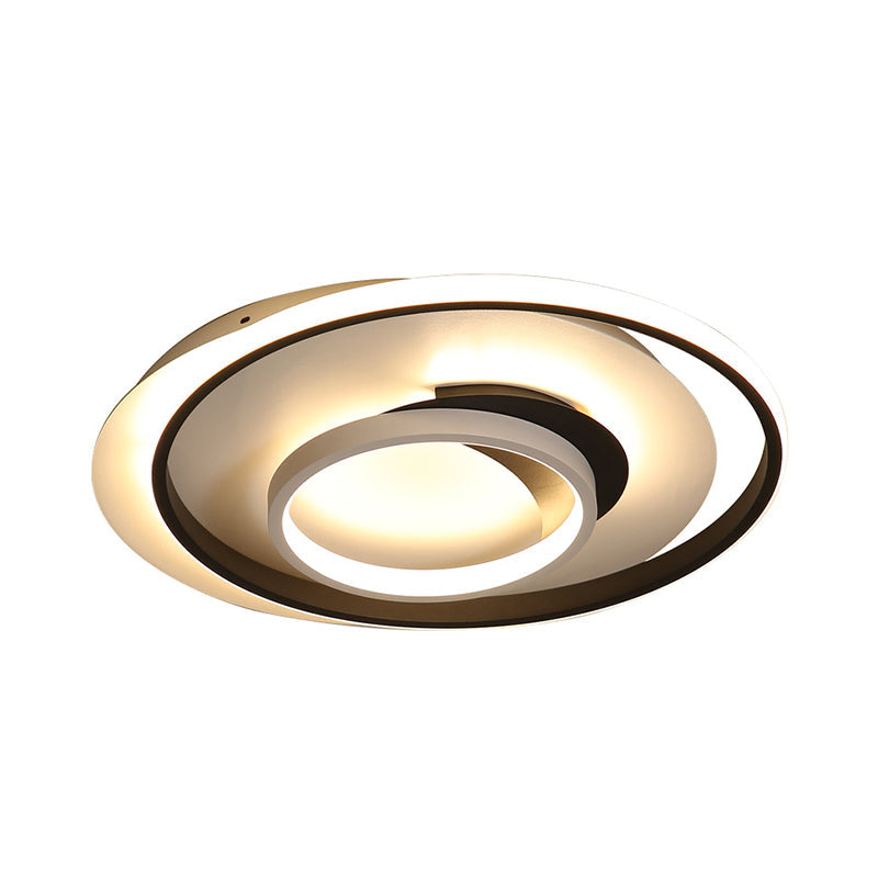 Modern Black Flush Ceiling Lighting Fixture - 18/21.5 Round Acrylic Led Light In Warm/White
