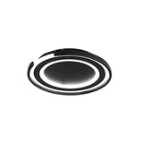 Simple Metal Led Flush Mount Light Fixture - Round Black/Black And White Bedroom Ceiling In