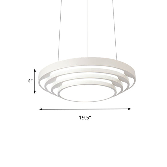 Contemporary Tapered Round Pendant Ceiling Light In Black/White With Led & Multiple Options - Ideal