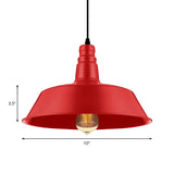 Barn Living Room Pendant Lighting - Industrial Style Metallic Ceiling Light Fixture 1 Bulb Red/Green