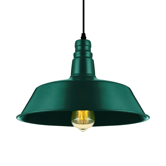 Industrial Style Metallic Pendant Lighting - 10’/14’ Wide Barn Living Room 1 Bulb Red/Green